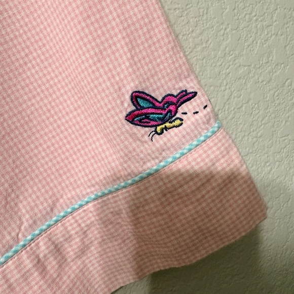 Disneyland Resort Pink White Gingham Eeyore Long Sleeve Button Sleep Shirt. XL - Picture 6 of 15